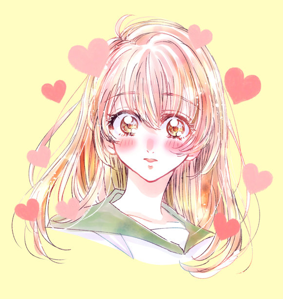 女学生恋爱的插图图片下载