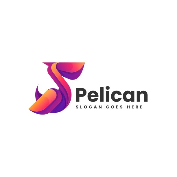 矢量插图鹈鹕梯度彩色风格。图片下载