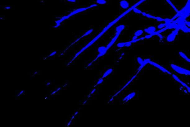 蓝色彩色荧光飞溅和条纹在黑色背景，艺术抽象纹理，抽象颜色，抽象纹理图片下载