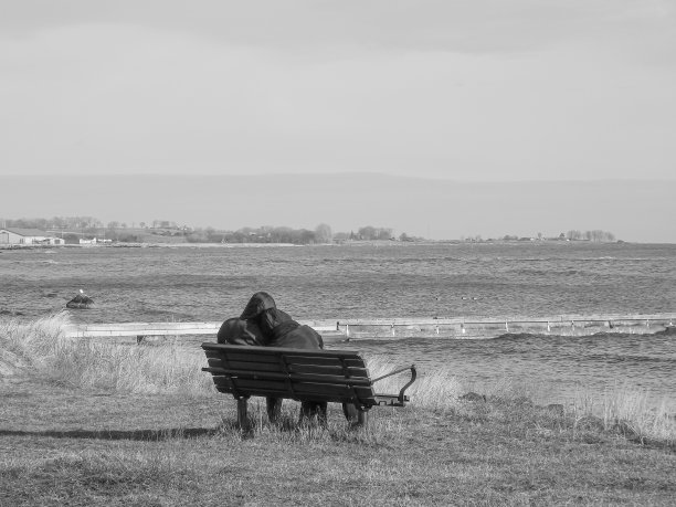 公园长椅上的情侣图片下载