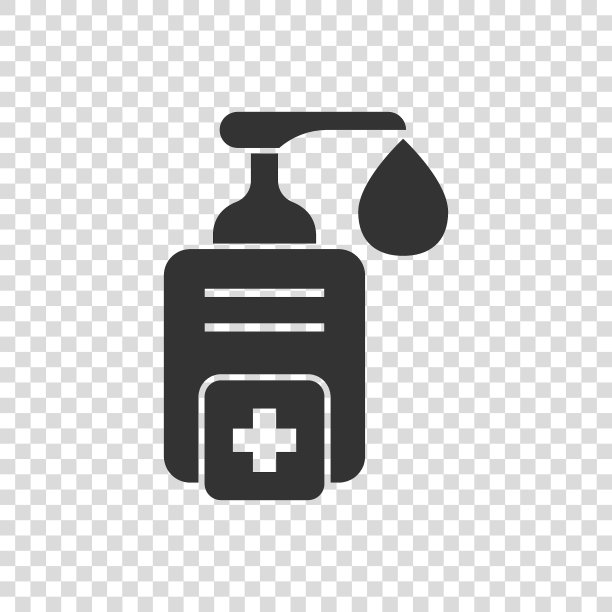 洗手液图标在平面风格。无菌瓶媒介插图在孤立的背景。消毒凝胶标牌的经营理念。图片下载