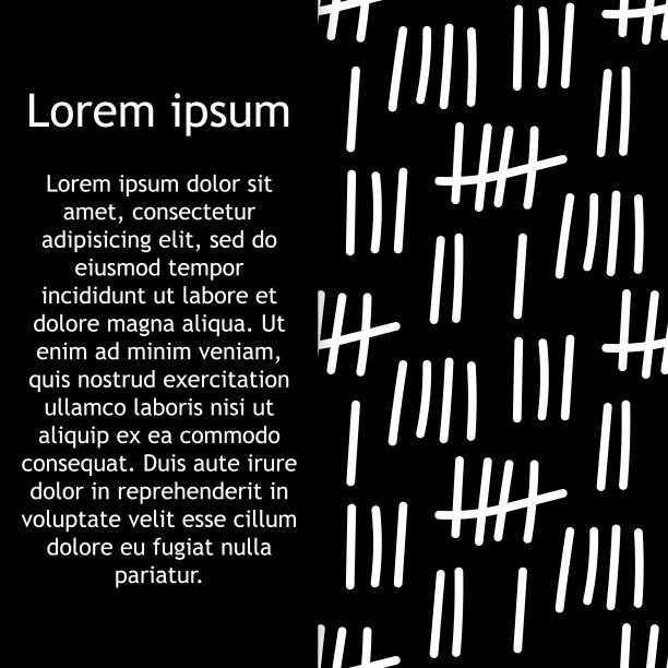黑色和白色理货标志手绘无缝图案。矢量图图片下载