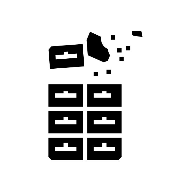 黑巧克力字形图标矢量插图图片下载