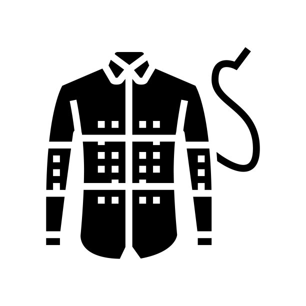 布刺绣设计字形图标矢量插图图片下载