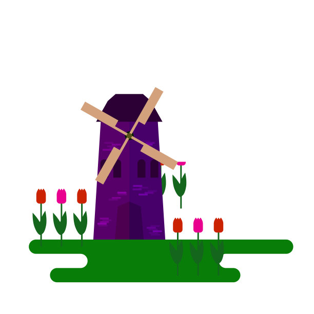 风车元素简单卡设计模板图片下载