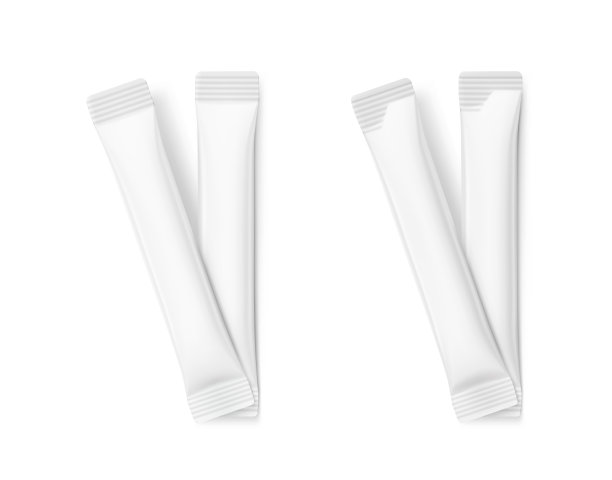 现实贴纸包装的食品和化妆品行业的产品在白色背景。图片下载