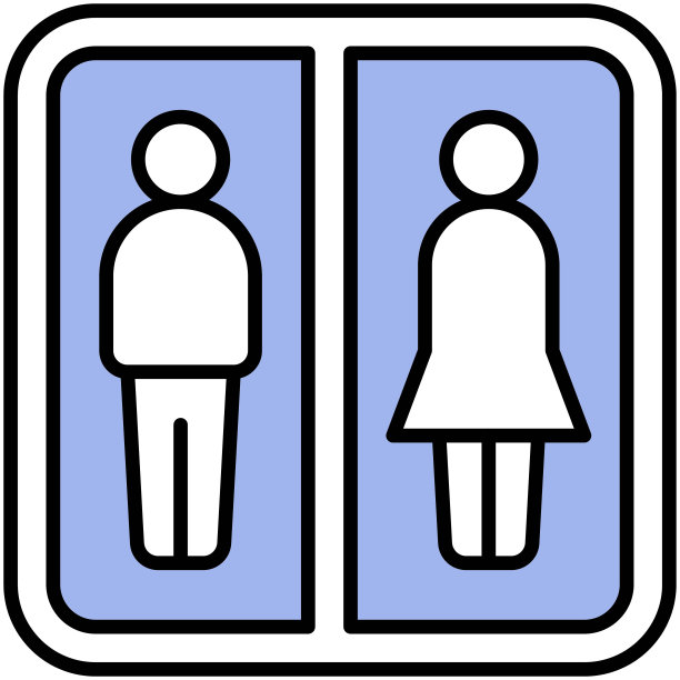 洗手间标志图标，导视标志矢量图片下载