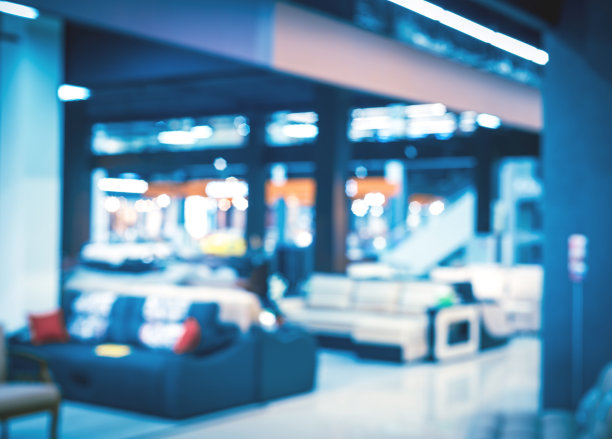 室内散焦的家具店展厅展示图片下载