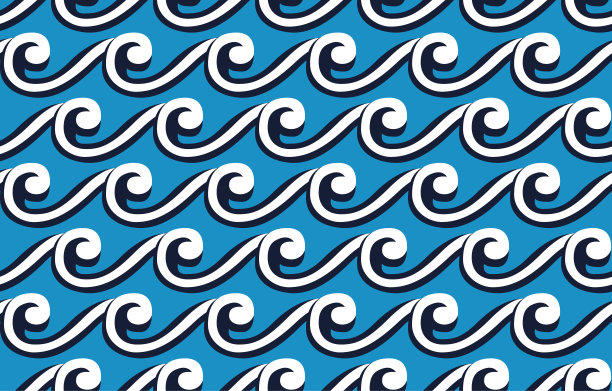 古希腊波浪无缝矢量图案装饰图片下载