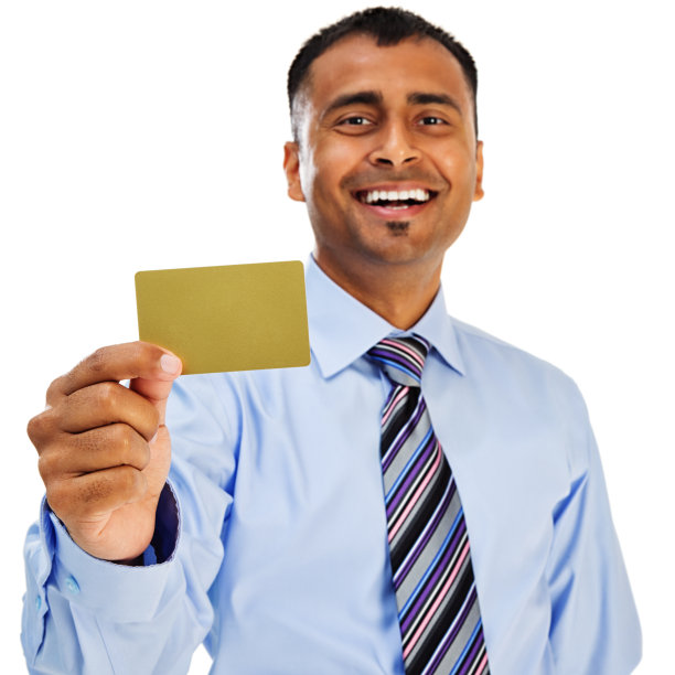 印度商人使用黄金信用卡图片下载