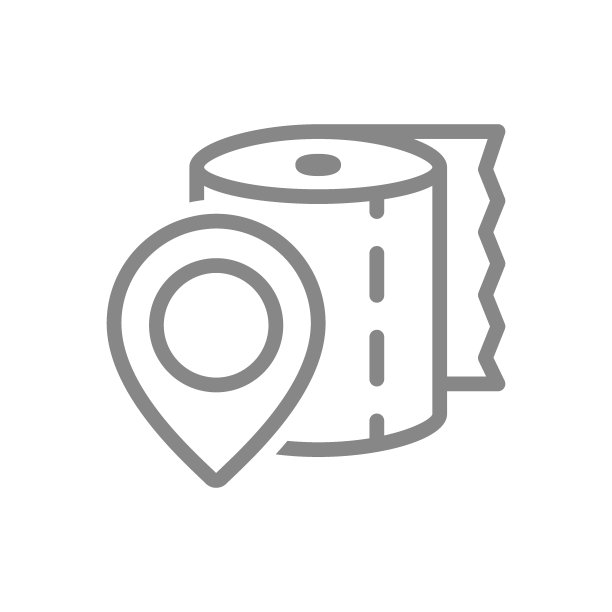 纸巾和位置标志线图标。纸卷，浴室，马桶，清洁用品图片下载