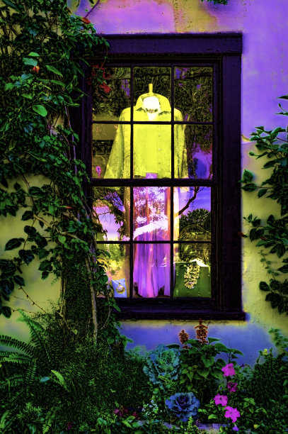 色彩缤纷的服装商店橱窗概念图片下载