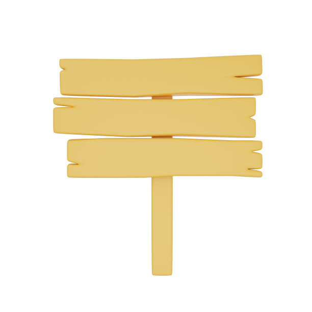 灯光背景上孤立的路标，露营设备，夏令营概念，3d渲染。图片下载