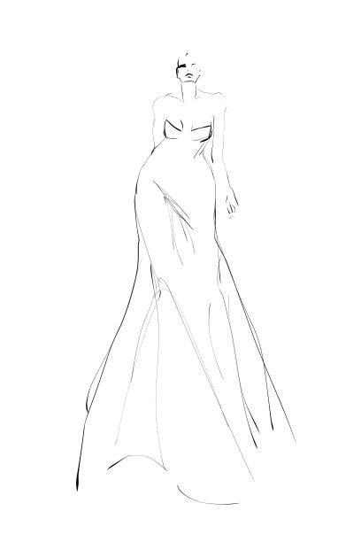 年轻女子模特在晚礼服。图片下载