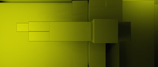 抽象豪华3D块立方体未来平静的绿色3D背景3D插图图片下载