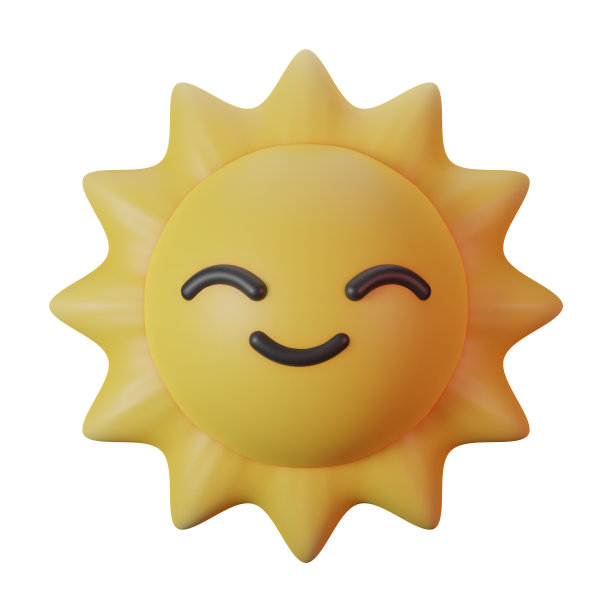 夏日阳光角色霜3D渲染图标图片下载