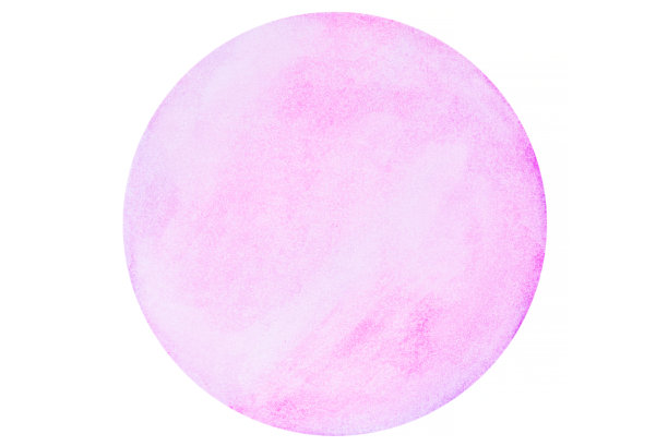 在白色背景上剪出粉色调水彩画的圆圈元素。图片下载