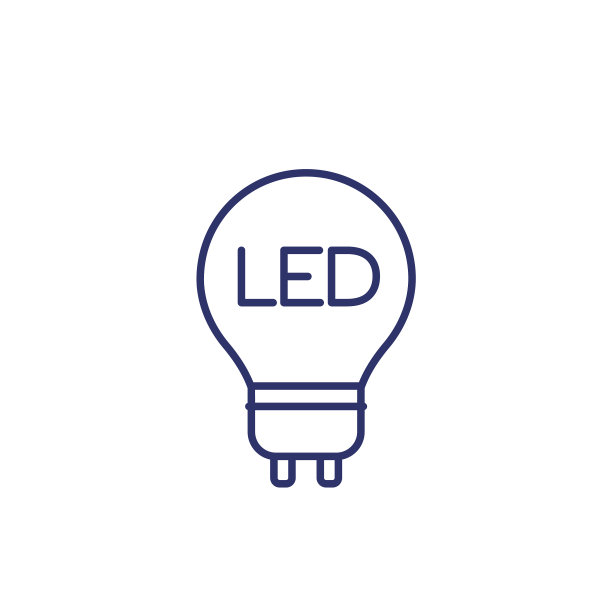 LED灯泡线性图标图片下载