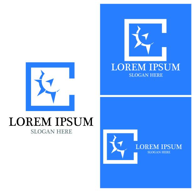 指南针图标和符号矢量模板图片下载