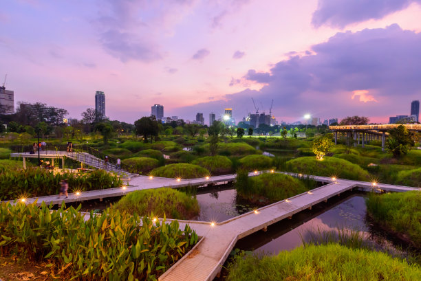 黄昏时分，本卡基蒂公园的广阔景色图片下载