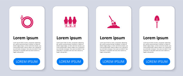 在果树和花园的地面上放置铁锹图片下载