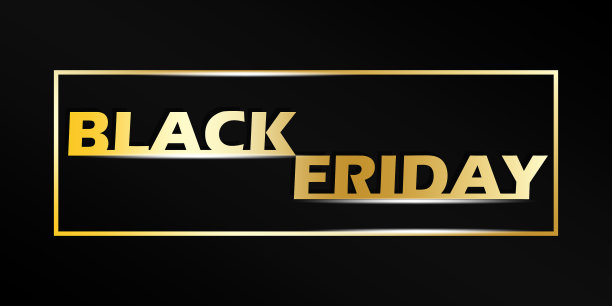 黑色星期五标志金框灰全息图片下载