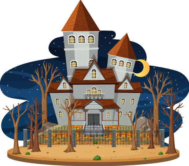 鬼屋夜景图片下载