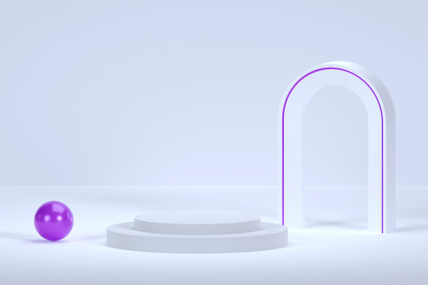3D渲染，平台底座或平台在空白空间背景最小，3D产品模型，产品演示，3D渲染几何形状设计。图片下载