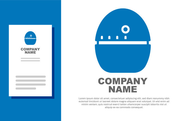 蓝色厨房定时器图标孤立在白色图片下载