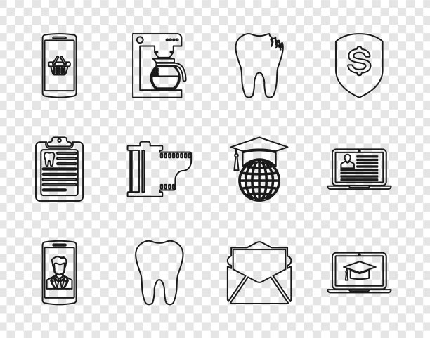 设置线智能手机与接触毕业帽图片下载