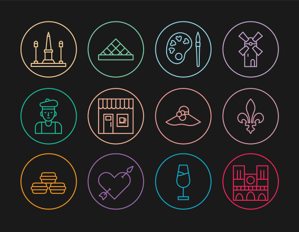 设置线巴黎圣母院fleur de lys画笔图片下载