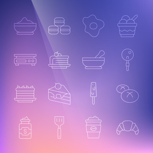 设定线羊角面包面包条棒棒糖图片下载