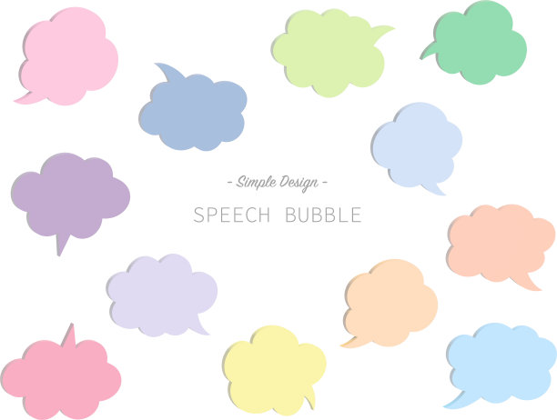 简单的彩色3D语音气球框架设置图片下载