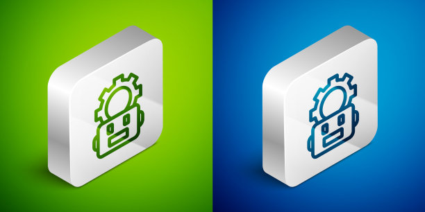 机器人等距线设置图标孤立上图片下载