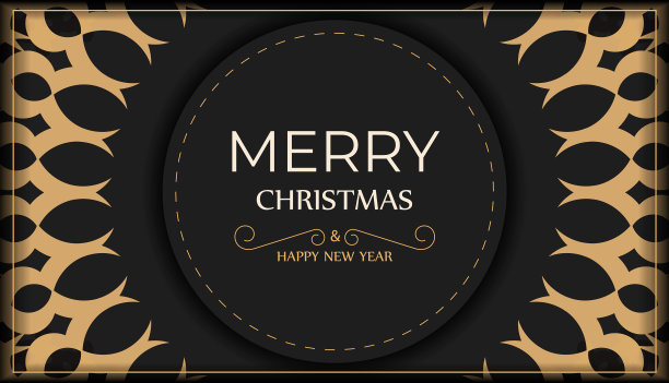 模板贺卡新年快乐黑色颜色图片下载