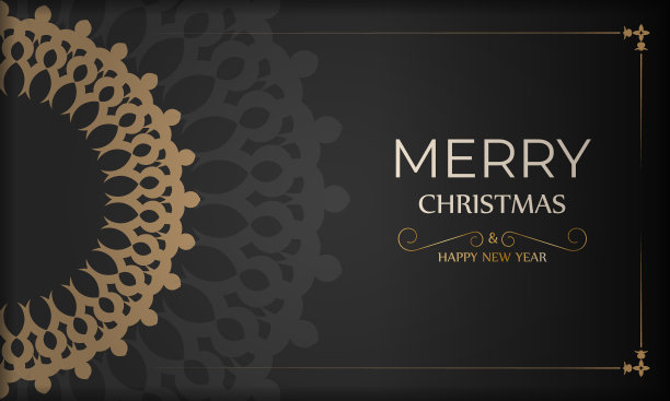 模板问候语小册子圣诞快乐黑色图片下载