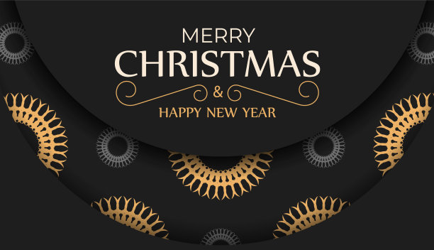 模板祝福小册子新年快乐黑色图片下载