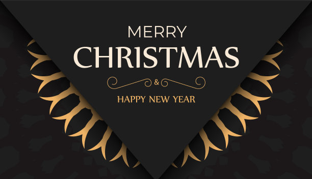 圣诞快乐黑色祝福传单图片下载