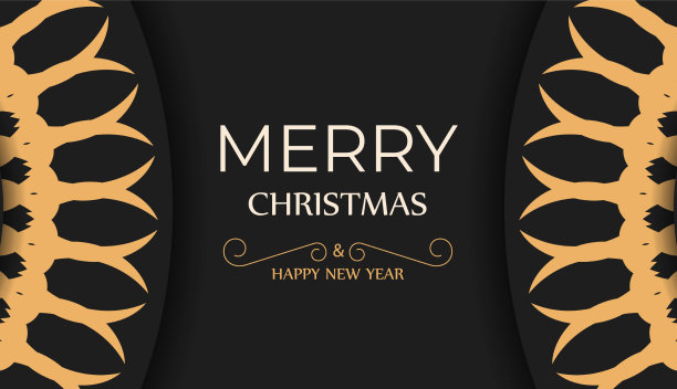 圣诞快乐黑色祝福传单图片下载