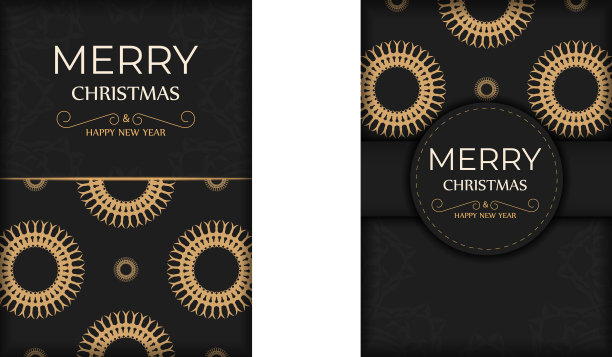 黑色新年贺卡与佳酿图片下载