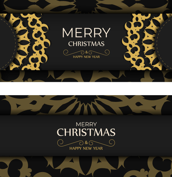 黑色新年传单配上复古橙色图片下载