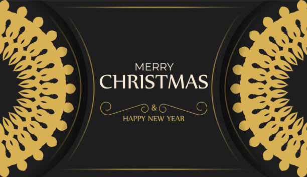 节日宣传册圣诞快乐黑色与图片下载