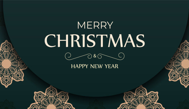 传单圣诞快乐深绿色与颜色图片下载