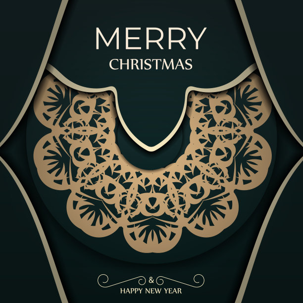 节日传单圣诞快乐深绿色图片下载