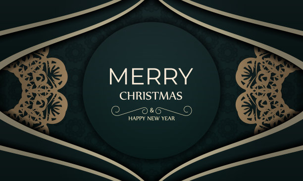 小册子模板圣诞快乐深绿色图片下载