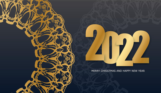 黑色新年2022小册子模板图片下载