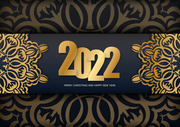 2022黑圣诞快乐，新年快乐图片下载