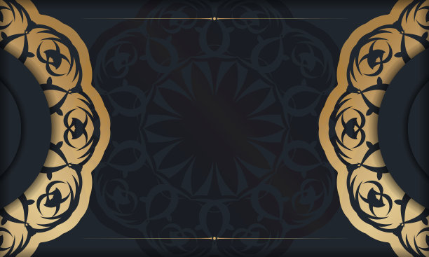 黑色横幅与印度黄金图案和地方图片下载