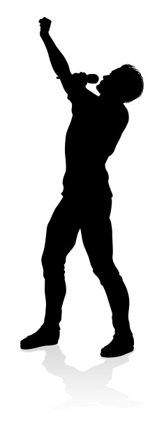 歌手、流行、乡村或摇滚明星剪影图片下载