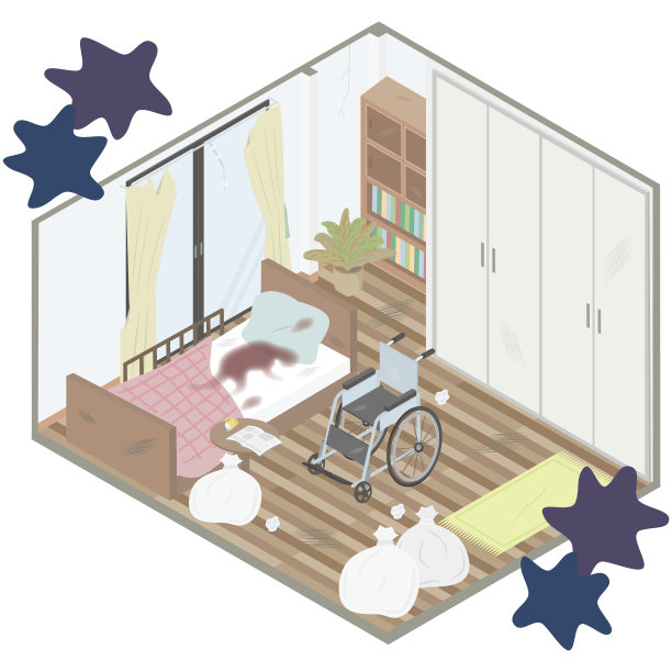 一间有孤独死亡证据的公寓图片下载